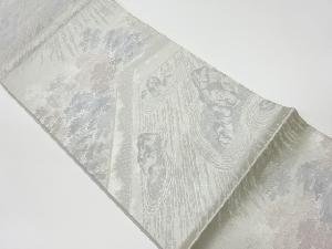 リサイクル　木々に枯山水風景模様織出し袋帯